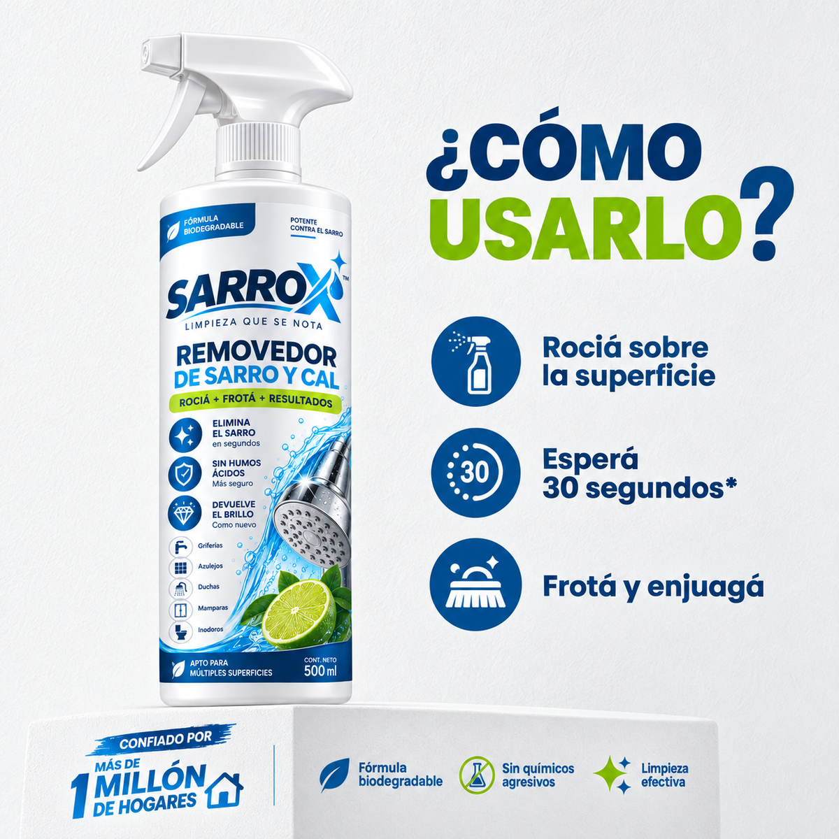 SARROX™ Removedor de Sarro y Cal — Limpieza que se Nota